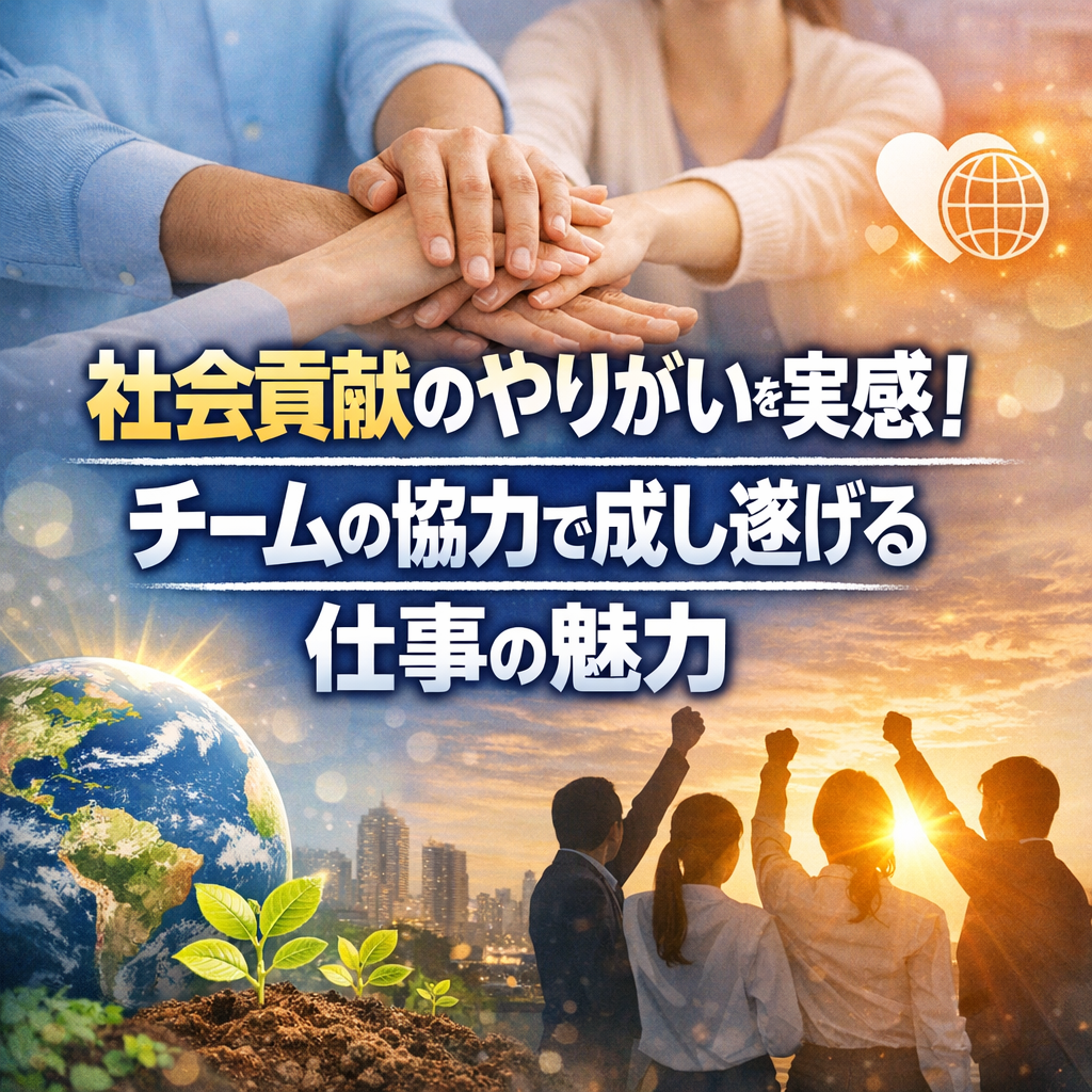 社会貢献のやりがいを実感！チームの協力で成し遂げる仕事の魅力